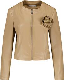 ΓΥΝΑΙΚΕΙΟ JACKET FAUX ΔΕΡΜΑ ΜΕ ΑΠΛΙΚΕ ΛΟΥΛΟΥΔΙ - 430026-31227 ΜΠΕΖ GERRY WEBER