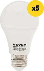 ΛΑΜΠΤΗΡΑΣ LED A60 E27 9.5W 1055LM 4000K 5ΤΜΧ GEYER