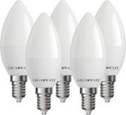 ΛΑΜΠΤΗΡΑΣ LED C37 7W E14 680LM 3000K 5ΤΜΧ GIGAWATT