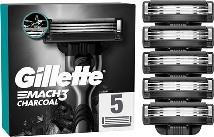 MACH 3 CHARCOAL REPLACEMENT RAZORS ΑΝΤΑΛΛΑΚΤΙΚΕΣ ΚΕΦΑΛΕΣ ΞΥΡΙΣΤΙΚΗΣ ΜΗΧΑΝΗΣ 3 ΛΕΠΙΔΩΝ ΜΕ ΕΝΕΡΓΟ ΑΝΘΡΑΚΑ 5 ΤΕΜΑΧΙΑ GILLETTE