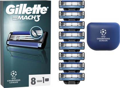 PROMO MACH 3 REPLACEMENT RAZORS 8 ΤΕΜΑΧΙΑ & ΘΗΚΗ ΜΕΤΑΦΟΡΑΣ ΑΝΤΑΛΛΑΚΤΙΚΕΣ ΚΕΦΑΛΕΣ 3 ΛΕΠΙΔΩΝ ΞΥΡΙΣΤΙΚΗΣ ΜΗΧΑΝΗΣ ΓΙΑ ΕΩΣ & 6 ΜΗΝΕΣ ΞΥΡΙΣΜΑΤΟΣ 1 ΤΕΜΑΧΙΟ GILLETTE
