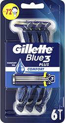 ΞΥΡΑΦΑΚΙΑ BLUE 3 PLUS COMFORT ΜΙΑΣ ΧΡΗΣΗΣ Χ6 GILLETTE