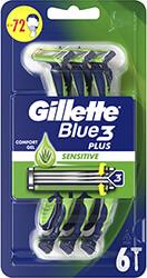 ΞΥΡΑΦΑΚΙΑ BLUE 3 PLUS SENS ΜΙΑΣ ΧΡΗΣΗΣ Χ6 GILLETTE