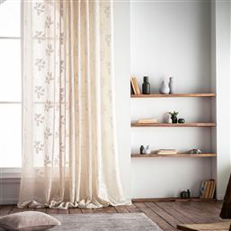 ΚΟΥΡΤΙΝΑ (140X280) ΜΕ ΤΡΕΣΑ LEAF BEIGE AW23 532/06 GOFIS HOME