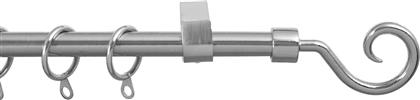 ΚΟΥΡΤΙΝΟΞΥΛΟ Φ12MM ΜΟΝΟ ΕΠΕΚΤΕΙΝΟΜΕΝΟ 60-120CM ΜΕ ΑΚΡΑ CLASP CHROME 720145 GRACE