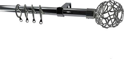 ΚΟΥΡΤΙΝΟΞΥΛΟ Φ19MM ΜΟΝΟ ΕΠΕΚΤΕΙΝΟΜΕΝΟ 120-210CM ΜΕ ΑΚΡΑ SHINY CHROME 997531 GRACE