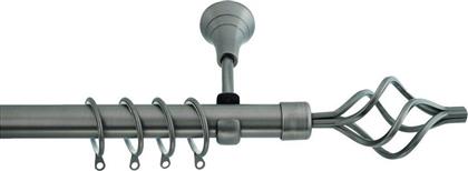 ΚΟΥΡΤΙΝΟΞΥΛΟ Φ28MM ΜΟΝΟ ΕΠΕΚΤΕΙΝΟΜΕΝΟ 140-240CM ΜΕ ΑΚΡΑ ANTHRACITE 790127 GRACE