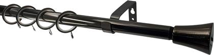 ΚΟΥΡΤΙΝΟΞΥΛΟ Φ28MM ΜΟΝΟ ΕΠΕΚΤΕΙΝΟΜΕΝΟ 160-300CM ΜΕ ΑΚΡΑ NIKEL BLACK 999296 GRACE