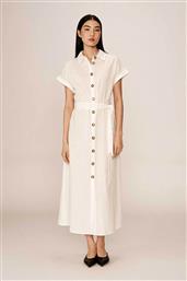 ΓΥΝΑΙΚΕΙΟ MIDI ΦΟΡΕΜΑ ΣΕΜΙΖΙΕ ΛΙΝΟ ''PRUDENCE'' - PRUDENCE-13183/SS25 ΕΚΡΟΥ GRACE & MILA