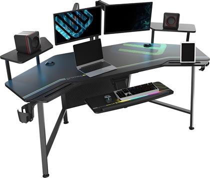 ΓΡΑΦΕΙΟ GAMING ΑΠΟ ΑΤΣΑΛΙ 180X76CM - ΜΑΥΡΟ EUREKA ERGONOMIC