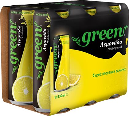 ΛΕΜΟΝΑΔΑ ΚΟΥΤΙ GREEN (6X330 ML) 1+1 ΔΩΡΟ GREEN COLA