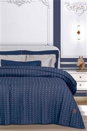 ΚΟΥΒΕΡΛΙ KING SIZE ΜΕ ΑΝΑΓΛΥΦΟ ΣΧΕΔΙΟ ΚΑΙ LOGO PATCH 230 X 250 CM ''3492'' - 202000203492 ΜΠΛΕ GREENWICH POLO CLUB