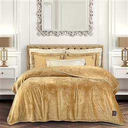 ΚΟΥΒΕΡΤΑ ΥΠΕΡΔΙΠΛΗ FLEECE ESSENTIAL 4441 OCHRE (220X240CM) GREENWICH POLO CLUB