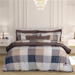 ΣΕΝΤΟΝΙΑ ΥΠΕΡΔΙΠΛΑ 2164 ΓΚΡΙ ΚΑΦΕ ΜΠΕΖ 240X260CM GREENWICH POLO CLUB