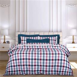ΣΕΝΤΟΝΙΑ ΥΠΕΡΔΙΠΛΑ ESSENTIAL 2266 BLUE/RED ΣΕΤ 4 ΤΜΧ ΧΩΡΙΣ ΛΑΣΤΙΧΟ (240X260CM) GREENWICH POLO CLUB