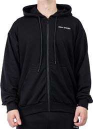 SPORT HOODIE JACKET (BRUSHED) 28-1405-BLACK ΜΑΥΡΟ GSA