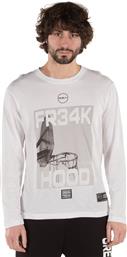 X GREEK FREAK LONG SLEEVE TEE 34-18009-02 STAR WHITE ΛΕΥΚΟ GSA