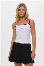 ΓΥΝΑΙΚΕΙΑ ΑΜΑΝΙΚΗ ΜΠΛΟΥΖΑ CROPPED RIBBED ΜΕ ΚΕΝΤΗΜΑ SLIM FIT - W5GP37J1314 ΛΕΥΚΟ GUESS
