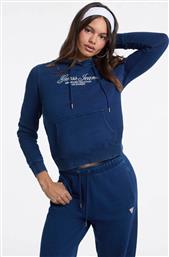 ΓΥΝΑΙΚΕΙΑ ΜΠΛΟΥΖΑ ΦΟΥΤΕΡ ΜΕ LOGO PRINT ΚΑΙ ΚΟΥΚΟΥΛΑ - W5YQ11KCXQ1 ΣΚΟΥΡΟ ΜΠΛΕ GUESS