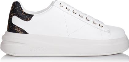 ΓΥΝΑΙΚΕΙΑ ΔΕΡΜΑΤΙΝΑ SNEAKERS ''ELBINA'' - FLJELBFAL12 ΛΕΥΚΟ GUESS