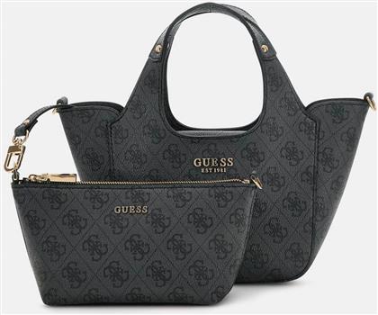 ΓΥΝΑΙΚΕΙΑ ΤΣΑΝΤΑ ΧΕΙΡΟΣ ΜΕ ALL-OVER LOGO PRINT ''CALISTA'' - HWSG7334750 ΑΝΘΡΑΚΙ GUESS