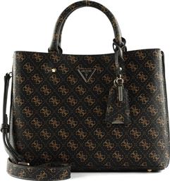 ΓΥΝΑΙΚΕΙΑ ΤΣΑΝΤΑ ΧΕΙΡΟΣ ΜΕ ALL-OVER LOGO PRINT ''MERIDIAN GIRLFRIEND SATCHEL'' - HWQG8778060 ΜΑΥΡΟ GUESS