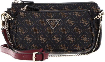 ΓΥΝΑΙΚΕΙΑ ΤΣΑΝΤΑ CROSSBODY ΔΙΠΛΗ ΜΕ ALL-OVER MONOGRAM PRINT ''NOELLE'' - HWQL7879710 ΚΑΦΕ GUESS