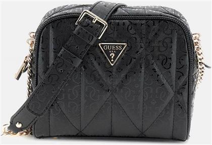 ΓΥΝΑΙΚΕΙΑ ΤΣΑΝΤΑ CROSSBODY ΜΕ ALL-OVER LOGO PRINT ''ALDINA'' - HWGG9663140 ΜΑΥΡΟ GUESS