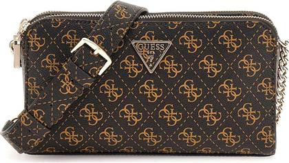 ΓΥΝΑΙΚΕΙΑ ΤΣΑΝΤΑ CROSSBODY ΜΕ ALL-OVER LOGO PRINT ΚΑΙ ΜΕΤΑΛΛΙΚΟ ΛΟΓΟΤΥΠΟ ''ECO ERICA STATUS'' - HWEQG951012 ΚΑΦΕ GUESS