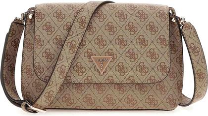 ΓΥΝΑΙΚΕΙΑ ΤΣΑΝΤΑ CROSSBODY ΜΕ ALL-OVER LOGO PRINT ''MERIDIAN II'' - HWSG6974200 ΚΑΦΕ ΑΝΟΙΧΤΟ GUESS