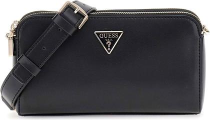 ΓΥΝΑΙΚΕΙΑ ΤΣΑΝΤΑ CROSSBODY ΜΕ ΜΕΤΑΛΛΙΚΟ ΛΟΓΟΤΥΠΟ ''DARYNA II STATUS'' - HWVG7208120 ΜΑΥΡΟ GUESS