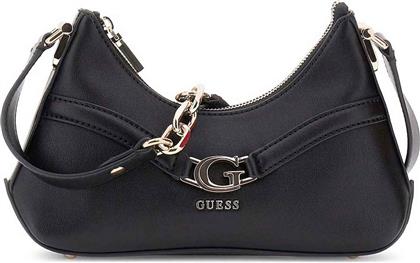 ΓΥΝΑΙΚΕΙΑ ΤΣΑΝΤΑ CROSSBODY ΜΕ ΜΕΤΑΛΛΙΚΟ ΛΟΓΟΤΥΠΟ ''DEA'' - HWBG7993730 ΜΑΥΡΟ GUESS