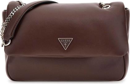 ΓΥΝΑΙΚΕΙΑ ΤΣΑΝΤΑ CROSSBODY ΜΕ ΜΕΤΑΛΛΙΚΟ ΛΟΓΟΤΥΠΟ ''SUNETRA'' - HWNG7534210 ΚΑΦΕ GUESS