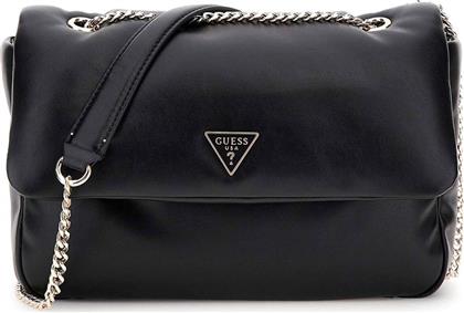 ΓΥΝΑΙΚΕΙΑ ΤΣΑΝΤΑ CROSSBODY ΜΕ ΜΕΤΑΛΛΙΚΟ ΛΟΓΟΤΥΠΟ ''SUNETRA'' - HWNG7534210 ΜΑΥΡΟ GUESS