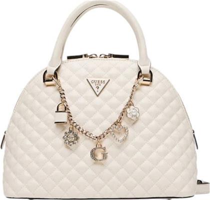 ΓΥΝΑΙΚΕΙΑ ΤΣΑΝΤΑ ΩΜΟΥ/CROSSBODY ΚΑΙ ΑΛΥΣΙΔΑ ΜΕ ΔΙΑΚΟΣΜΗΤΙΚΑ CHARMS ''EVERLEE'' - HWEG8679050 ΥΠΟΛΕΥΚΟ GUESS