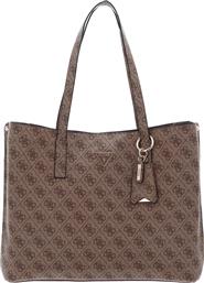 ΓΥΝΑΙΚΕΙΑ ΤΣΑΝΤΑ ΩΜΟΥ ΜΕ ALL-OVER LOGO PRINT ''MERIDIAN GIRLFRIEND TOTE'' - HWSG8778230 ΚΑΦΕ ΑΝΟΙΧΤΟ GUESS