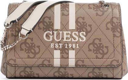 ΓΥΝΑΙΚΕΙΑ ΤΣΑΝΤΑ ΩΜΟΥ ΜΕ ALL-OVER LOGO PRINT ''NOELLE'' - HWOS9672210 ΚΑΦΕ ΑΝΟΙΧΤΟ GUESS