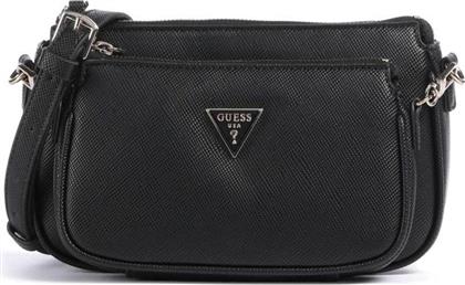 ΓΥΝΑΙΚΕΙΑ ΤΣΑΝΤΑ ΩΜΟΥ ΜΕ FAUX LEATHER ΚΑΙ ΛΟΓΟΤΥΠΟ ''NOELLE II'' - HWZG9672710 ΜΑΥΡΟ GUESS