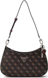 ΓΥΝΑΙΚΕΙΑ ΤΣΑΝΤΑ ΩΜΟΥ ΜΕ ΜΕΤΑΛΛΙΚΟ ΛΟΓΟΤΥΠΟ ΚΑΙ ALL-OVER LOGO PRINT ''NOELLE II'' - HWQG9672180 ΜΑΥΡΟ-ΚΑΦΕ GUESS