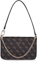 ΓΥΝΑΙΚΕΙΑ ΤΣΑΝΤΑ ΩΜΟΥ ΜΕ ΜΕΤΑΛΛΙΚΟ ΛΟΓΟΤΥΠΟ ΚΑΙ ALL-OVER LOGO PRINT ''NOELLE II'' - HWQG9672720 ΜΑΥΡΟ-ΚΑΦΕ GUESS