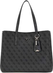 ΓΥΝΑΙΚΕΙΑ ΤΣΑΝΤΑ TOTE ΜΕ ALL-OVER LOGO PRINT ''MERIDIAN II'' - HWSG6974230 ΑΝΘΡΑΚΙ GUESS