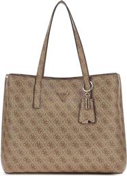ΓΥΝΑΙΚΕΙΑ ΤΣΑΝΤΑ TOTE ΜΕ ALL-OVER LOGO PRINT ''MERIDIAN II'' - HWSG6974230 ΚΑΦΕ ΑΝΟΙΧΤΟ GUESS