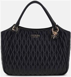 ΓΥΝΑΙΚΕΙΑ ΤΣΑΝΤΑ TOTE ΜΕ ΚΑΠΙΤΟΝΕ ΣΧΕΔΙΟ ΚΑΙ ΜΕΤΑΛΛΙΚΟ ΛΟΓΟΤΥΠΟ ''VALLA'' - HWQG8122220 ΜΑΥΡΟ GUESS