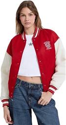 ΓΥΝΑΙΚΕΙΟ JACKET ΔΙΧΡΩΜΟ ΜΕ LOGO PRINT SLIM FIT - W5YL15WHAA2 ΚΟΚΚΙΝΟ GUESS