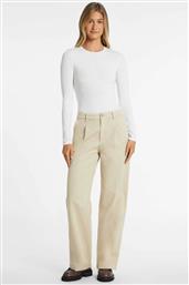 ΓΥΝΑΙΚΕΙΟ ΠΑΝΤΕΛΟΝΙ CHINO ΨΗΛΟΜΕΣΟ REGULAR WIDE FIT - W4BB44WGCV2 ΕΚΡΟΥ GUESS