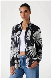 ΓΥΝΑΙΚΕΙΟ ΠΟΥΚΑΜΙΣΟ ΜΕ ALL-OVER PRINT REGULAR FIT - W5YH03WF1T2 ΑΣΠΡΟΜΑΥΡΟ GUESS