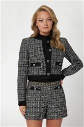 ΓΥΝΑΙΚΕΙΟ ΣΑΚΑΚΙ TWEED REGULAR FIT ''YVONNE'' - W4BN61WGIL2 ΜΑΥΡΟ GUESS