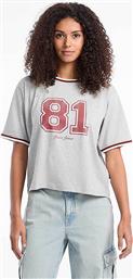 ΓΥΝΑΙΚΕΙΟ T-SHIRT CROPPED ''81'' - W5YI19K8HM0 ΓΚΡΙ GUESS