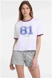 ΓΥΝΑΙΚΕΙΟ T-SHIRT CROPPED ''81'' - W5YI19K8HM0 ΛΕΥΚΟ - ΜΠΛΕ GUESS