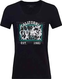 ΓΥΝΑΙΚΕΙΟ T-SHIRT ΜΕ ΑΝΑΓΛΥΦΟ ΛΟΓΟΤΥΠΟ ΚΑΙ ANIMAL PRINT REGULAR FIT - W5YI27J1314 ΜΑΥΡΟ GUESS